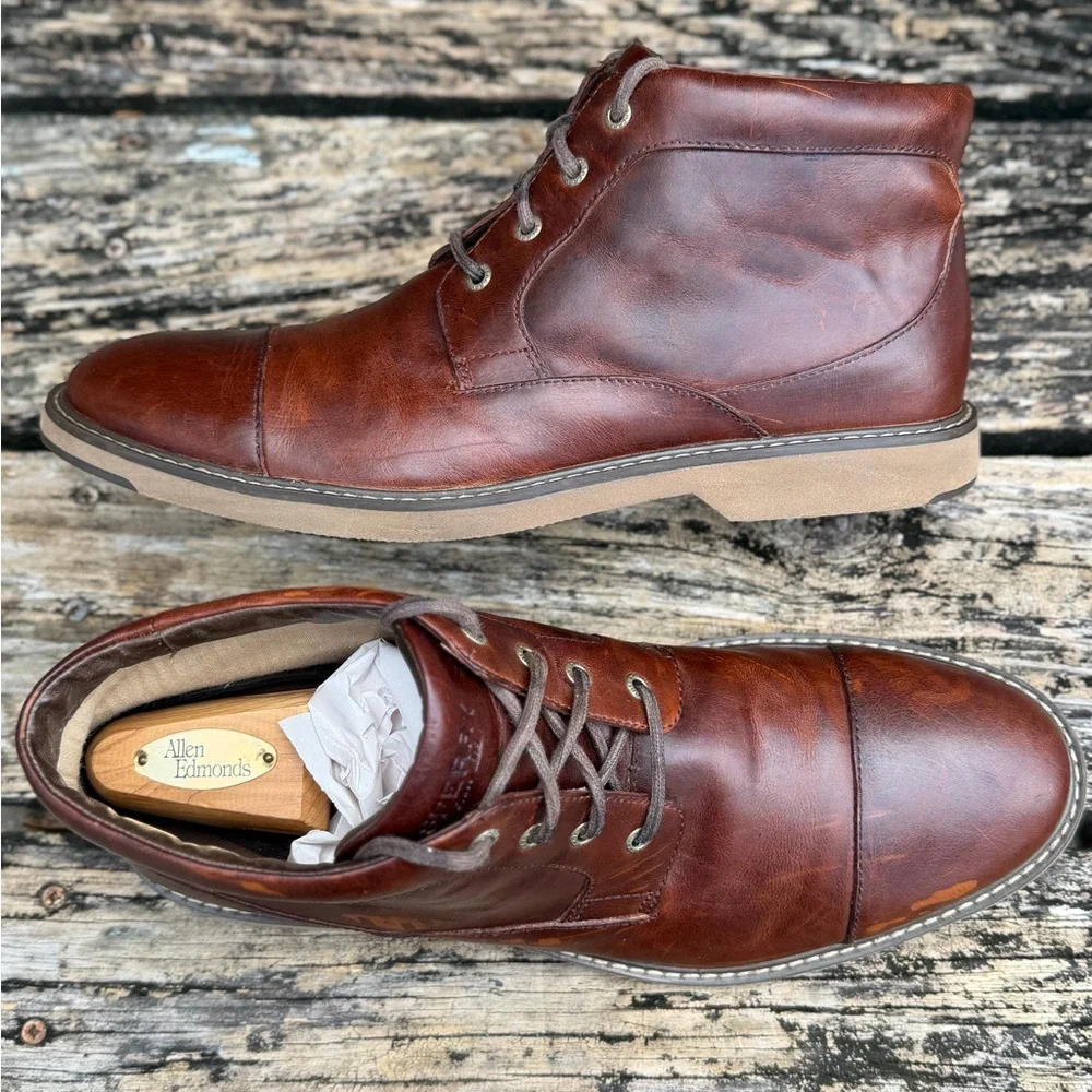 Sperry Top-Sider Commander Men's Sz 13 Brown Leather Oxford Chukka Boots T9